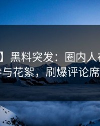 【爆料】黑料突发：圈内人在昨晚被曝曾参与花絮，刷爆评论席卷全网